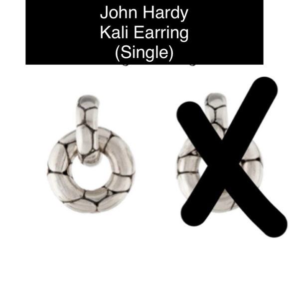JOHN HARDY Kali Door Knocker Pierced Earring / STERLING SILVER (Single Earring) - Picture 9 of 10